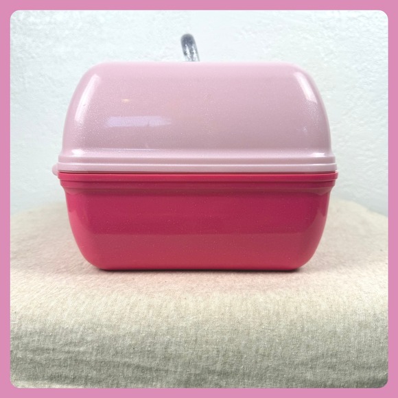 ULTA Beauty Pink Glitter Train Case Makeup Cosmetic Organizer Mirror Handle - Picture 4 of 8